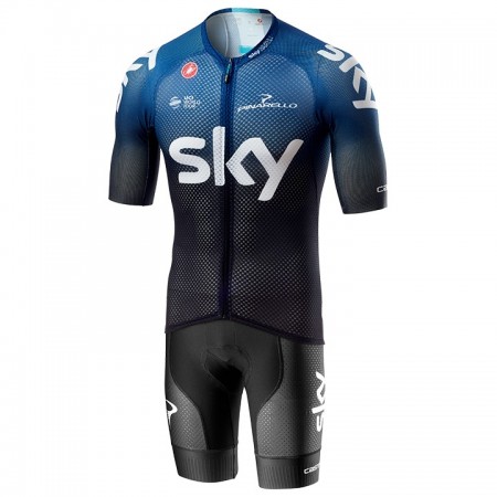 Tenue Cycliste et Cuissard à Bretelles 2019 Team Sky N001